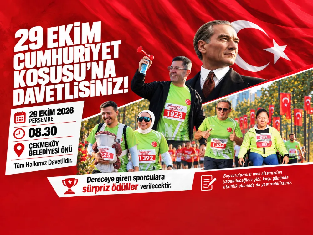 ÇEKMEKÖY’DE CUMHURİYET İÇİN KOŞULACAK
